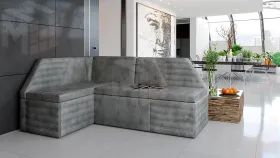 Кухонный диван Лондон со спальным местом (велюр серый)