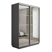 Шкаф-купе Оптим 2-х дверный  4 секции 140 см. Зеркало 1 штанга, 6 полок, 2 ящика