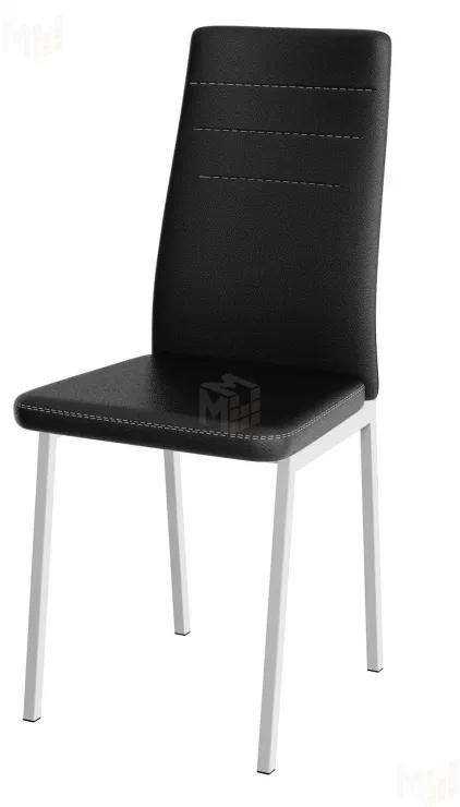 Стул Амстер (экокожа черная, ноги белые)