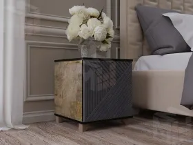 Тумба прикроватная Копенгаген со створкой (дуб самдал/серый графит)