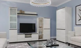 Гостиная  ГРЕТТА  Дуб Крафт белый - Антрацит №7