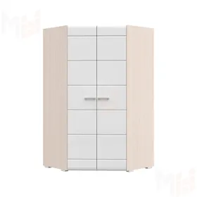 Шкаф угловой 2х ств Симба дуб белфорт - белый глянец