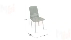 Стул Стенли К1С Белый матовый, Велюр Confetti Silver