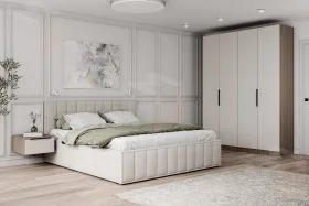 Мягкая кровать Лана 1,6 с подъемным механизмом (бежевый велюр)