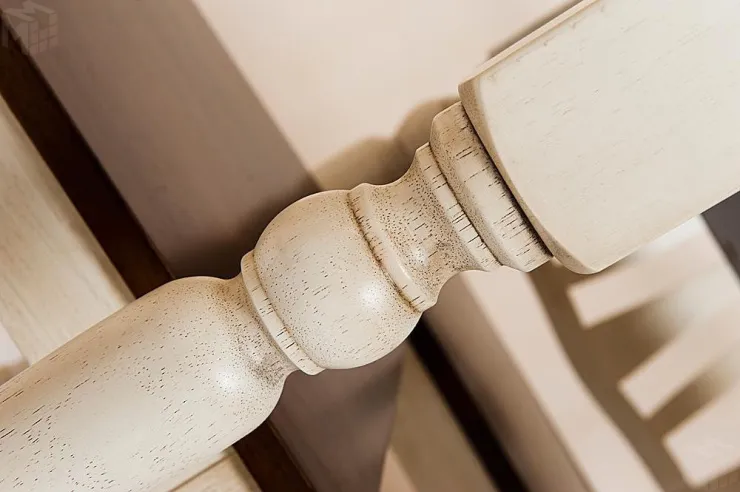 Стол обеденный CT 3045P с плиткой дерево гевея/плитка, Античный белый/Тёмный Дуб, рисунок-Дерево (4994)