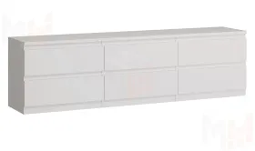 Тумба ТВ Кастор 6 ящиков (белый)