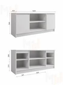 Тумба ТВ Мори 1200.1 белый