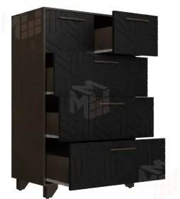 Комод Амстердам (венге/черный матовый)