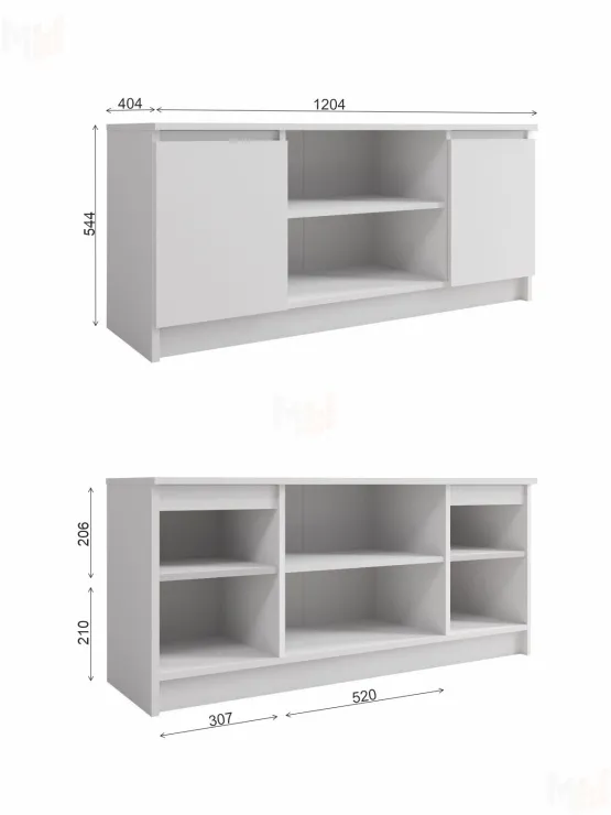 Тумба ТВ Мори 1200.1 белый