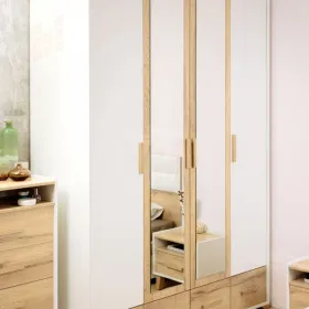 Шкаф для одежды и белья Айрис 555  Белый/Дуб золотистый