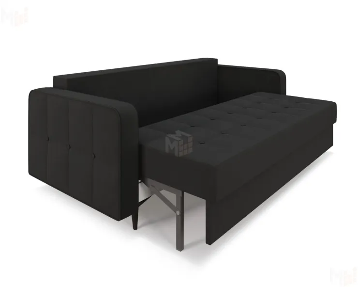 Диван прямой Снеп (велюр чёрный НВ-178/17)