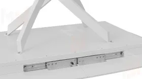 Стол обеденный раздвижной Манхеттен Т1 Белый муар, Стекло матовое белый мрамор