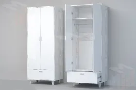 Шкаф ШК-1 НГ Эго Бетон Светлый/Белый Глянец