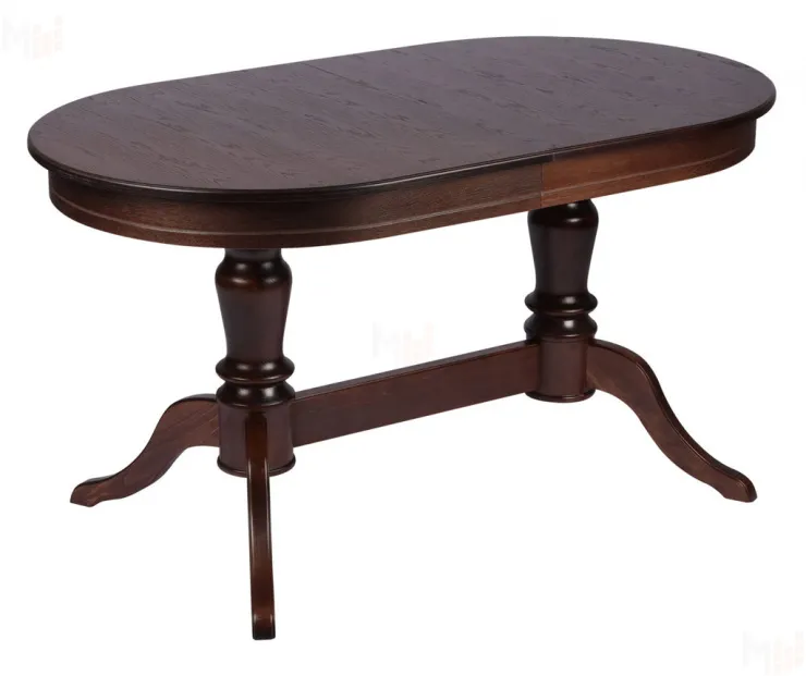 Обеденная группа стол Арей 140 Темный орех и 4 стула Арктос Темный орех/Кремовая рогожка