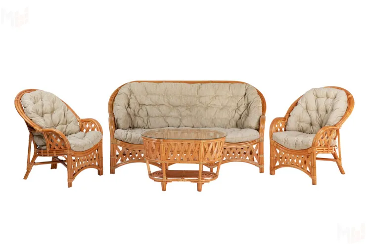 Комплект Черчилль (Рузвельт) с 3-х местным диваном и овальным столом