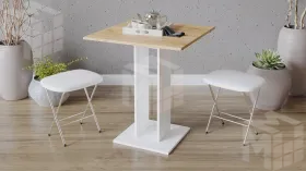 Стол обеденный Анкона Тип 1 Белый, Дуб Крафт золотой