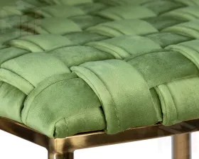 Стул барный DOBRIN EMMA GOLD (зеленый велюр (VF-08))