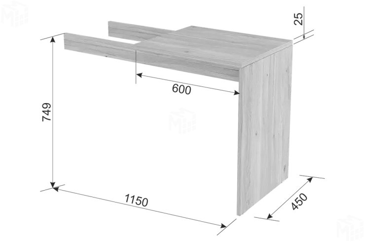 Стол-приставка 36 дуб мария