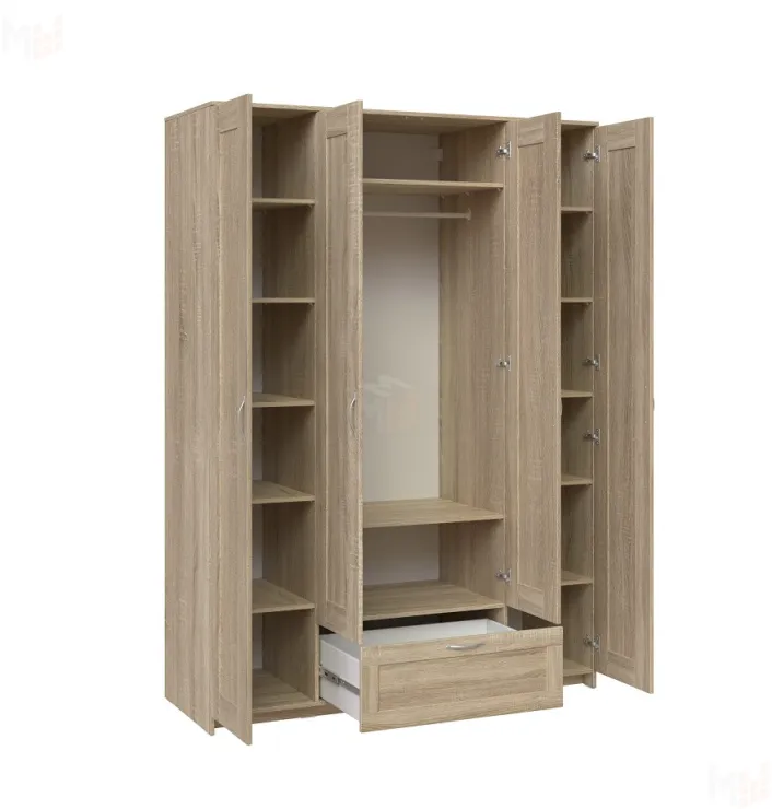 Шкаф Сириус 4 двери 1 ящик (сонома)