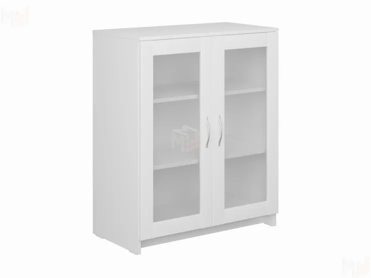 2.02.03.360.1 СИРИУС тумба 2 двери со стеклом 78х95 белая RU