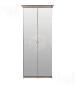 Шкаф Патрисия 2-дверный с зеркалом крем корень глянец