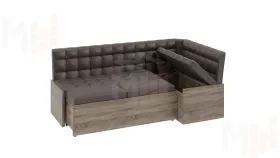 Кухонный диван Форест со спальным местом (кожзам коричневый)