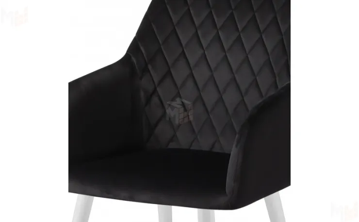 Полубарное поворотное кресло Барли К Confetti  черный H75/белый