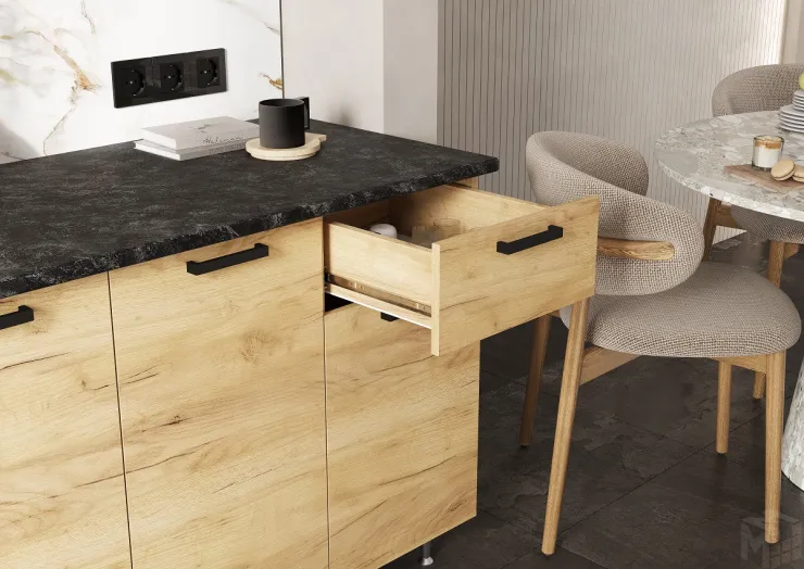 Кухня Рио New 2,0/900 (490) комп №3 (Дуб крафт, Дуб крафт (Кастилло темный)