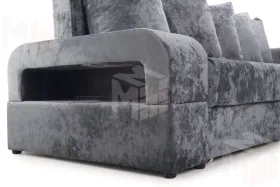 Диван угловой Марго Серый Правый Велюр