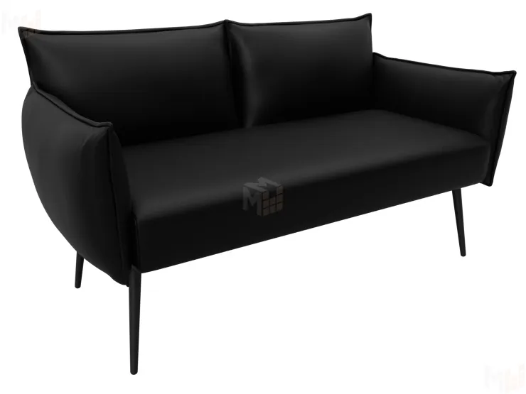 Диван прямой Лига-083 ( экокожа GRIFON 18 черный )