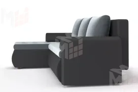 Угловой диван Ванкувер (левый) Серый, Черный