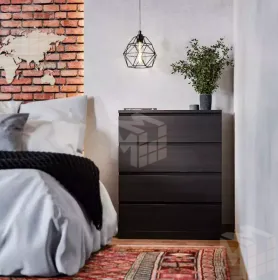 Комод Варма 4 ясень черный