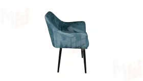 Стул Chester Т6 Черный муар Велюр V006 бирюзовый