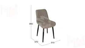 Стул OSCAR Черный муар, Велюр L003 бежевый