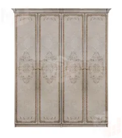 Шкаф Патрисия 4-дверный (2+2) без зеркал крем корень глянец