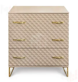 Комод Lara 3 ящика бежевый глянец