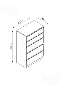 Комод Кастор 5 ящиков венге