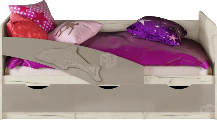 Кровать Дельфин МДФ 1,6 шарли мокко