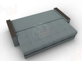 Диван прямой с декором Лига-096 НПБ ( Амур 07 серый/черный )