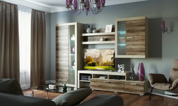 Гостиная Соната Композиция 3  Дуб Сонома - Дуб Сакраменто