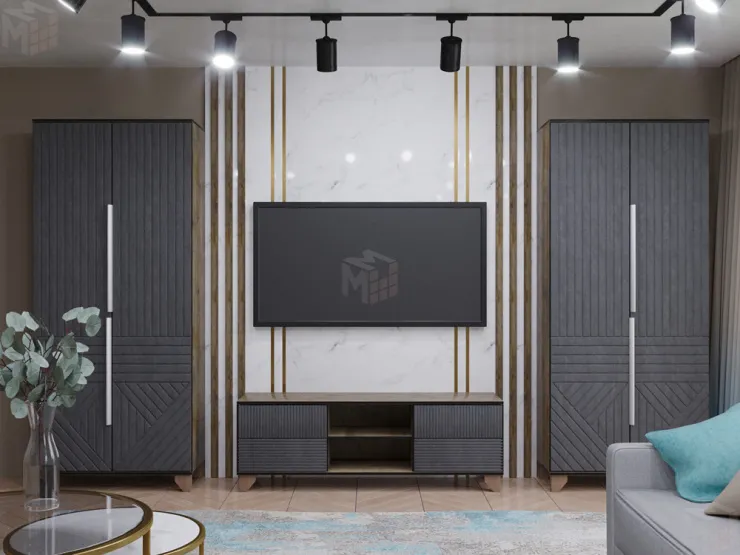 Гостиная Копенгаген дуб самдал/серый графит вариант 4