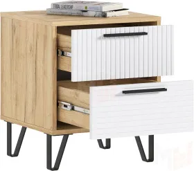 Тумба прикроватная Флэш (дуб крафт/браш вайт) 2 шт