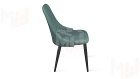 Стул Франк (конус) исп. 2 - ДП2-30 Черный матовый/Микровелюр Madera Aquamarine (аквамарин)