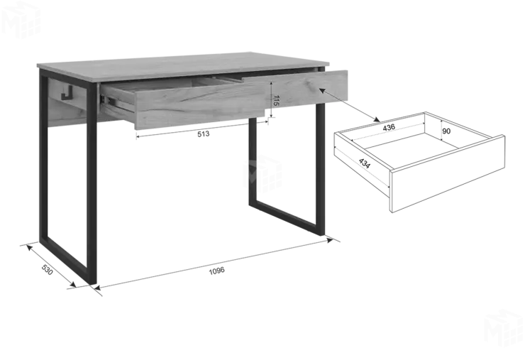 Стол Юниор белое дерево/белый муар
