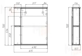 Шкаф-зеркало Норма 1-60 левый/правый Айсберг
