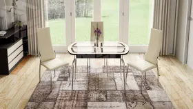 Стул Кредо Хром, к/з Бежевый Ваниль 890