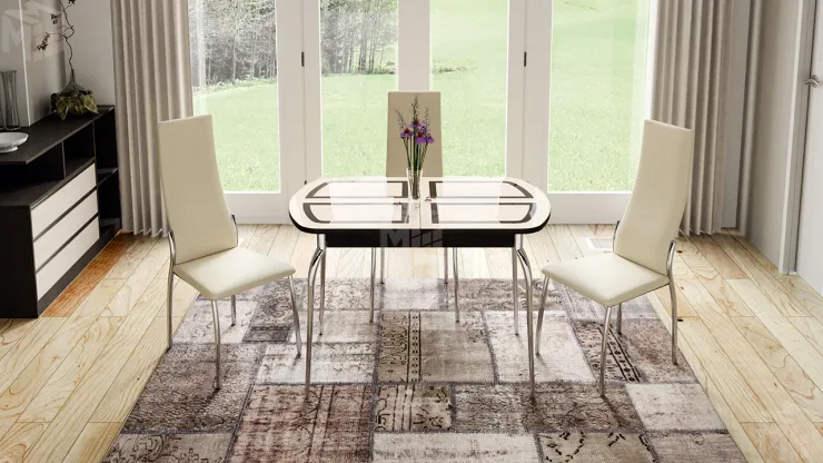 Стул Кредо Хром, к/з Бежевый Ваниль 890