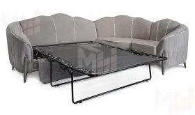 Диван Гравита угловой 3-у-1 серый серебро