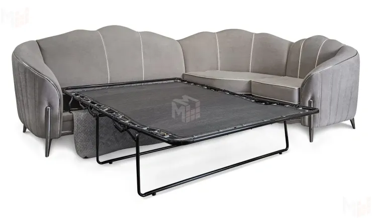 Диван Гравита угловой 3-у-1 серый серебро