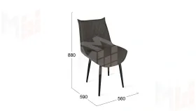 Стул Фэнди К1С  Черный муар, Велюр Confetti Stone
